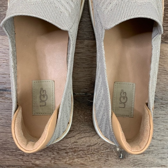 Ugg Womens Sammy metallic gray chevron trainer slip on sneaker 11 - Picture 5 of 8